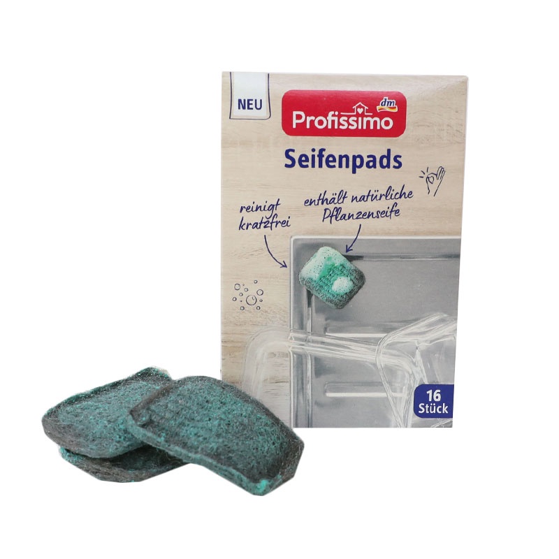 DM PROFISSIMO SEIFEN-PADS 不 鏽鋼鍋具天然植物皂鋼刷16入/盒