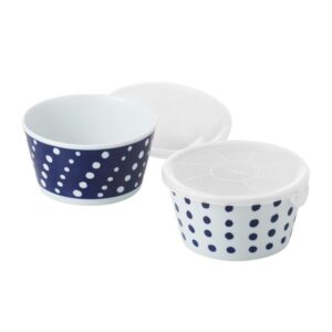 【西海陶器】波佐見燒藍丸紋2入保鮮盒組