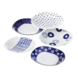 【西海陶器】藍丸紋5入多用盤組(日本美濃燒)