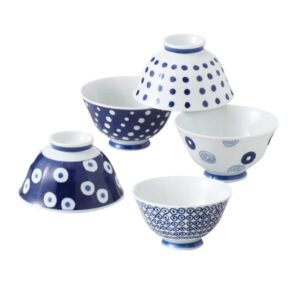 【西海陶器】藍丸紋5入飯碗組(日本波佐見燒)