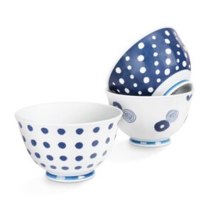 【西海陶器】藍丸紋3入碗公組(日本波佐見燒)