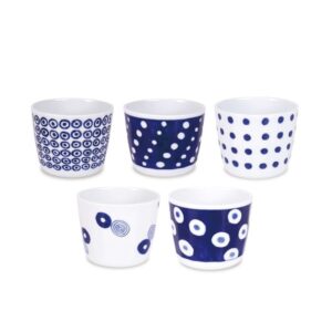 【西海陶器】藍丸紋5入湯吞杯組(日本波佐見燒)