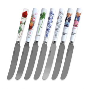 【Goldenbel】韓國陶瓷柄圓頭西餐刀