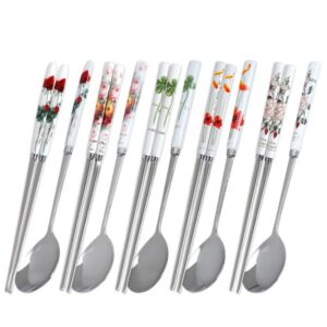 【Goldenbel】韓國陶瓷柄扁筷匙組