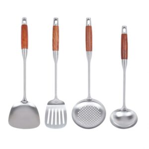 【川崎】304不鏽鋼花梨木料理廚具